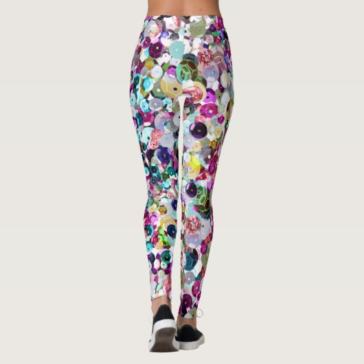 きらきら光るなガーリーな虹のフェイクなスパンコール レギンス (裏面)