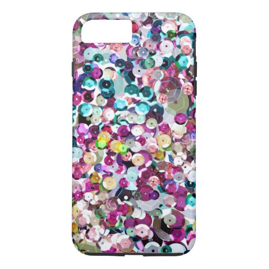 きらきら光るなガーリーな虹のフェイクなスパンコール Case-Mate iPhoneケース (裏面)