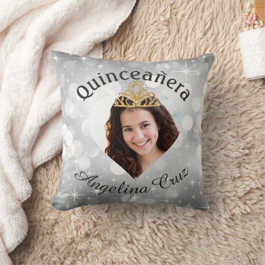 きらきら光るなキンセアニェラの写真のハートの切り出しの記念品 クッション (ブランケット)