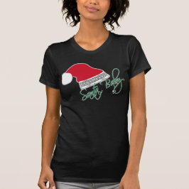 きらきら光るなクリスマスのサンタのおもしろいなベビー Tシャツ