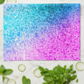 きらきら光るなグリッターのガーリーなピンクの紫色の台所皿タオル キッチンタオル (折り畳み)