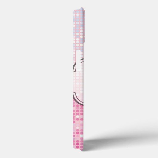 きらきら光るなグリッターのガーリーなピンクの輝きのモノグラムIPADの場合 Case-Mate iPhoneケース (裏面 / 右)