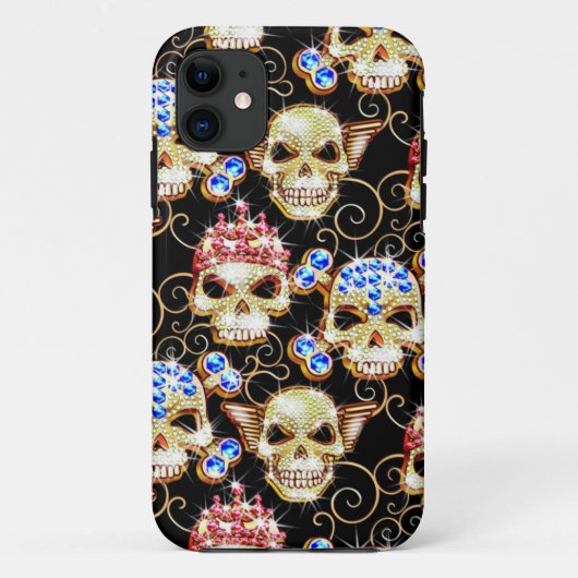 きらきら光るなスカルのiPhone 5の場合に衝撃を与えて下さい及び畏せて下さい Case-Mate iPhoneケース (裏面)