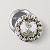 きらきら光るなダイヤモンドのラインストーンのヴィンテージのアクセサリー 缶バッジ (正面&裏面)
