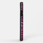 きらきら光るなピンクおよび黒いシマウマのプリント(フェイクなグリッター) Case-Mate iPhoneケース (裏面/右)