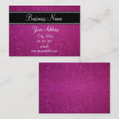 きらきら光るなピンクのグリッター 名刺 (正面/裏面)
