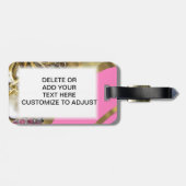 きらきら光るなピンク及び金ゴールド ラゲッジタグ (裏面横)