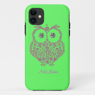 きらきら光るなフクロウIの電話5箱 iPhone 11 ケース