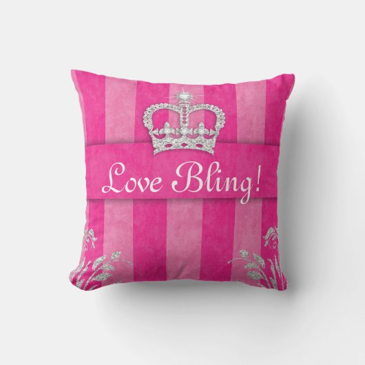 きらきら光るなプリンセスの王冠の枕ピンクのティアラ クッション (正面)
