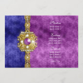 きらきら光るなメニュー紫色の青いダマスク織 メニュー (裏面)