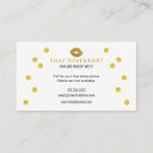 きらきら光るなメーキャップアーティストのフェイクなグリッターの唇 名刺 (裏面)