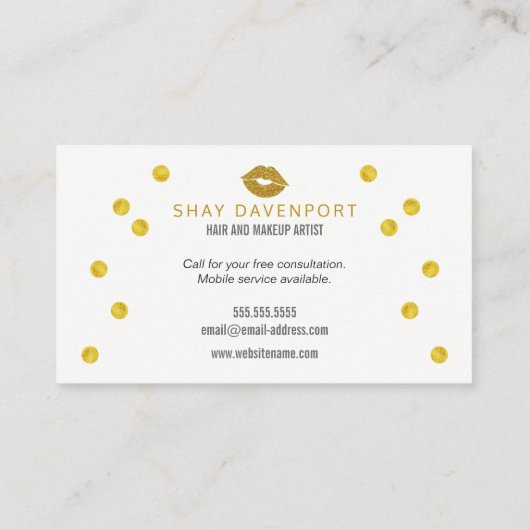 きらきら光るなメーキャップアーティストのフェイクなグリッターの唇 名刺 (裏面)