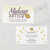 きらきら光るなメーキャップアーティストのフェイクなグリッターの唇 名刺 (正面/裏面)