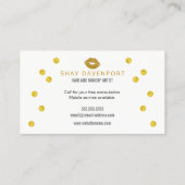 きらきら光るなメーキャップアーティストのフェイクなグリッターの唇 名刺 (裏面)