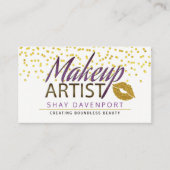 きらきら光るなメーキャップアーティストのフェイクなグリッターの唇 名刺 (正面)