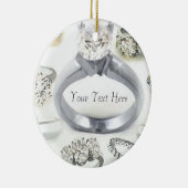 きらきら光るなリングのパーソナライズなオーナメント セラミックオーナメント (右)
