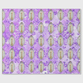 きらきら光るなヴィンテージの鏡の紫色の《写真》ぼけ味のアールデコの女性 ラッピングペーパー (フラット)