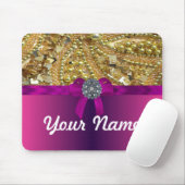 きらきら光るな及びマゼンタ金ゴールド マウスパッド (マウス)