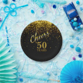 きらきら光るな年齢の誕生日の金ゴールドの黒の《写真》ぼけ味への応援 ペーパープレート (パーティー)