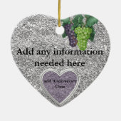 きらきら光るな第25記念日のギフトのオーナメントのワイン愛好家 セラミックオーナメント (裏面)