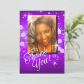 きらきら光るな輝きの写真を感謝していしています|の紫色持って来て下さい サンキューカード (スタンド正面)