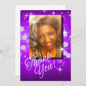 きらきら光るな輝きの写真を感謝していしています|の紫色持って来て下さい サンキューカード (正面/裏面)