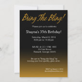 きらきら光るな輝き第35の誕生日|の金ゴールドを持って来て下さい 招待状 (裏面)