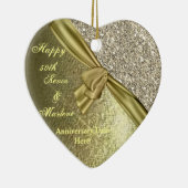 きらきら光るな金ゴールドのカスタム第50記念日のギフトのオーナメント セラミックオーナメント (右)