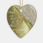 きらきら光るな金ゴールドのカスタム第50記念日のギフトのオーナメント セラミックオーナメント (左)