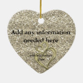 きらきら光るな金ゴールド第50記念日のギフトのワインのオーナメント セラミックオーナメント (裏面)