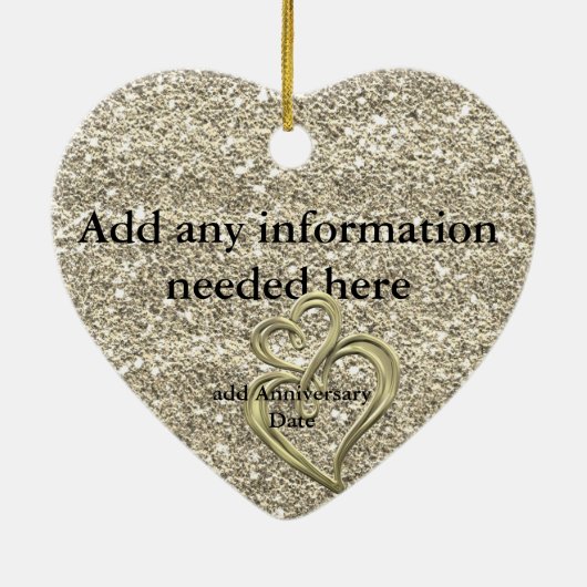 きらきら光るな金ゴールド第50記念日のギフトのワインのオーナメント セラミックオーナメント (裏面)