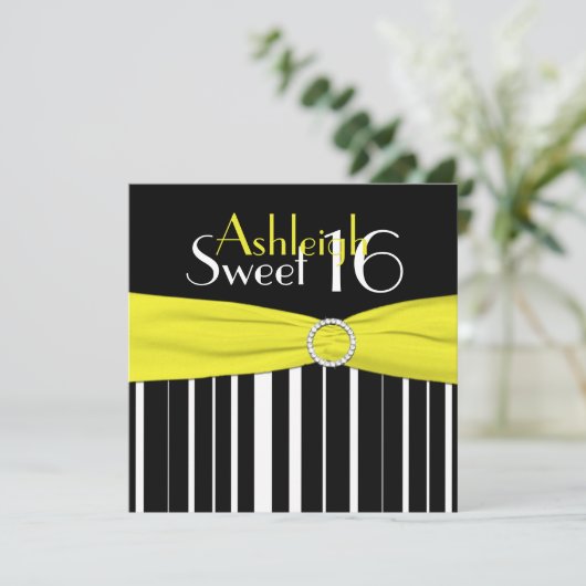 きらきら光るな黒く、黄色、白い菓子16の招待ののど 招待状 (スタンド正面)