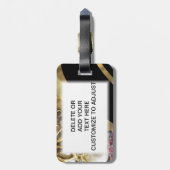 きらきら光るな黒及び金ゴールド ラゲッジタグ (裏面縦)
