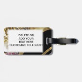 きらきら光るな黒及び金ゴールド ラゲッジタグ (裏面横)