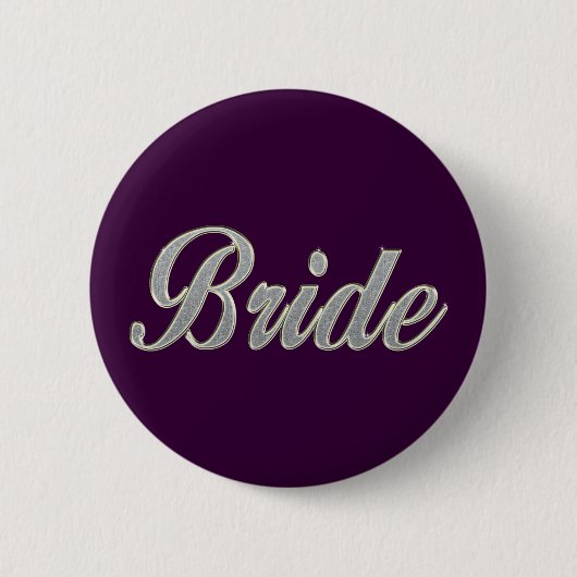 きらきら光るの暗い紫色の花嫁 缶バッジ (正面)