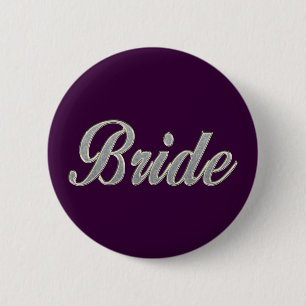 きらきら光るの暗い紫色の花嫁 缶バッジ