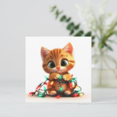 きらきら光るイルミネーションのフェスティバルキャット シーズンカード (スタンド正面)