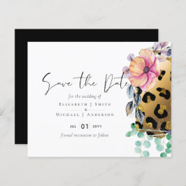 きらきら光るガーリーGlam Leopardプリントピンク金ゴールド結婚