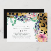 きらきら光るガーリーGlam Leopardプリントピンク金ゴールド結婚 (正面/裏面)