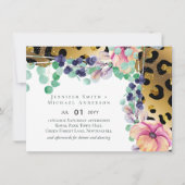 きらきら光るガーリーGlam Leopardプリントピンク金ゴールド結婚 (正面)