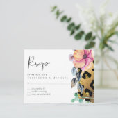 きらきら光るガーリーGlam Leopardプリントピンク金ゴールド結婚 ポストカード (スタンド正面)