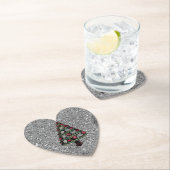 きらきら光るクリスマスツリーシルバーグリッター紙コースター ペーパーコースター (インサイチュ)