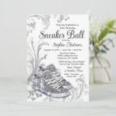 きらきら光るダイヤモンドスニーカーボール誕生日パーティー 招待状 (スタンド正面)