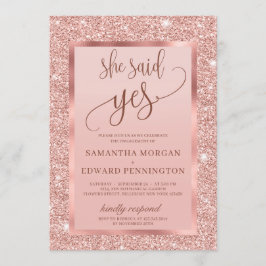 きらきら光るバラ金ゴールド婚約パーティyes 招待状