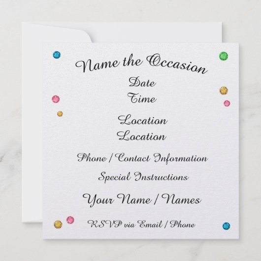 きらきら光るフォーマル招待状 招待状 (裏面)