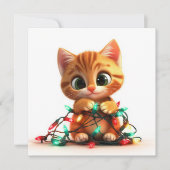 きらきら光るライトのフェスティバルキャット シーズンカード (正面)