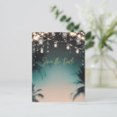 きらきら光るライト パームツリー ビーチ セーブ・ザ・デート 案内ポストカード (スタンド正面)