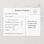 きらきら光るリングや輪ウェディングRSVP インビテーションポストカード (裏面)