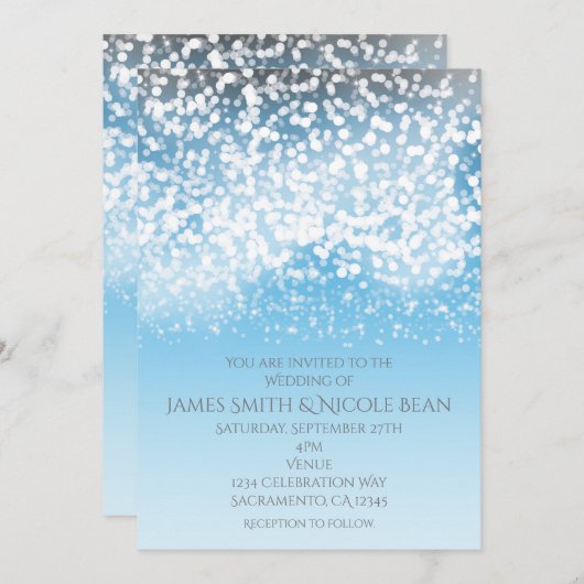 きらきら光るロマンチックなウィンターワンダーランド 招待状 (正面/裏面)