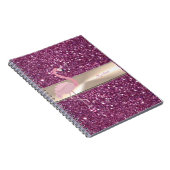 きらきら光る可愛らしいピンクのフラミンゴ ノートブック (右側)